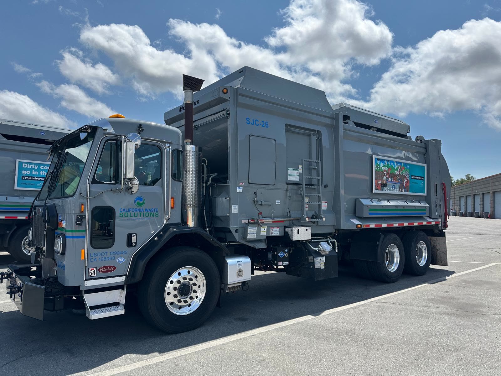 Washed garbage truck